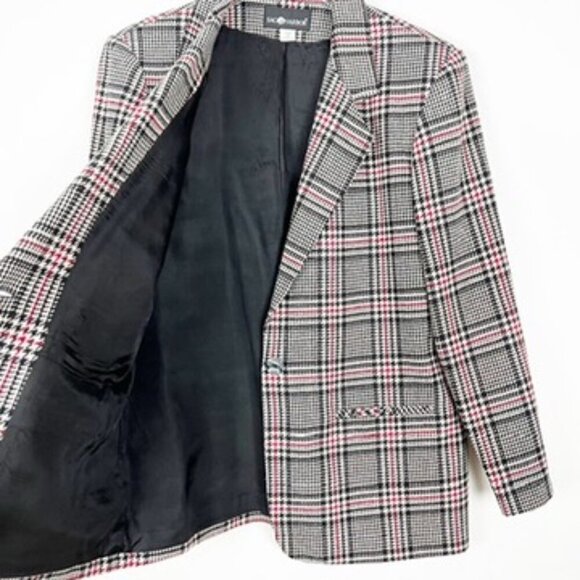 Vintage Sag Harbor Glen Plaid Blazer Houndstooth Wool Blend Women's Size 14 - Picture 6 of 15